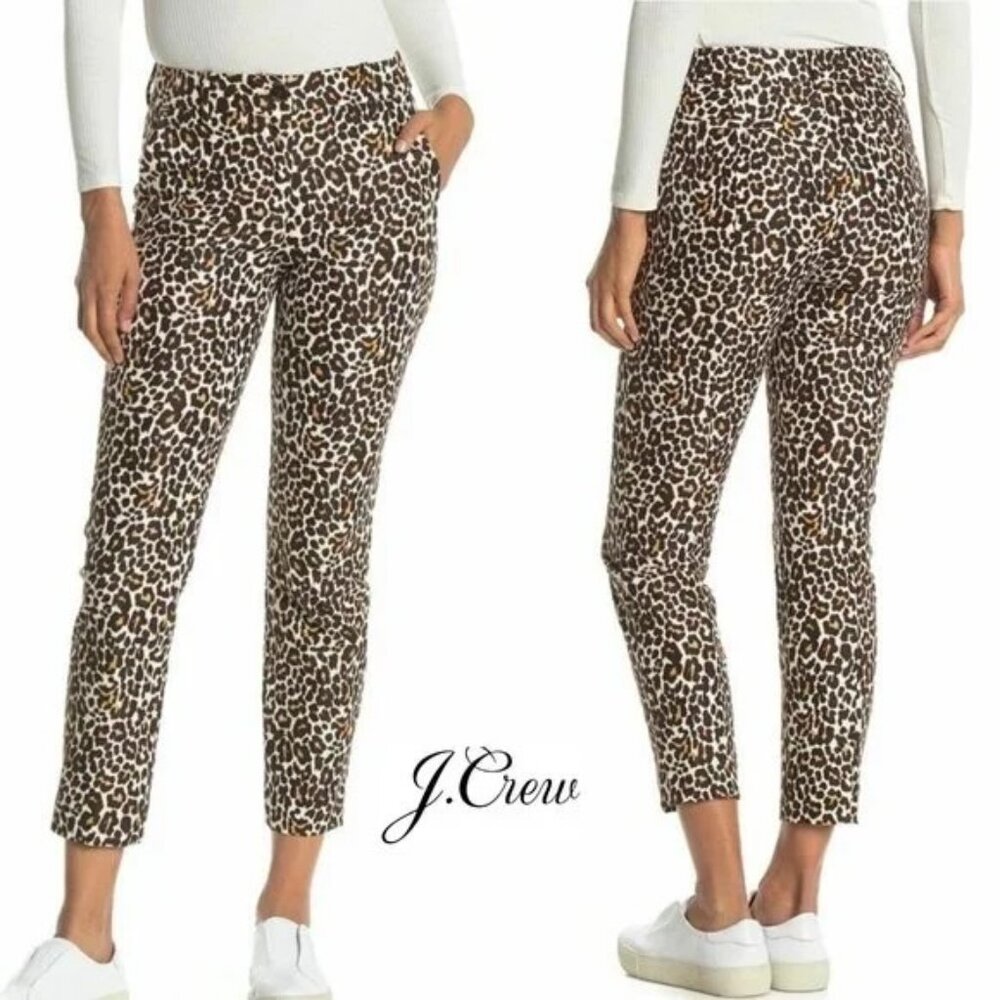 J Crew Leopard Print Slim Ankle Pant Size 14